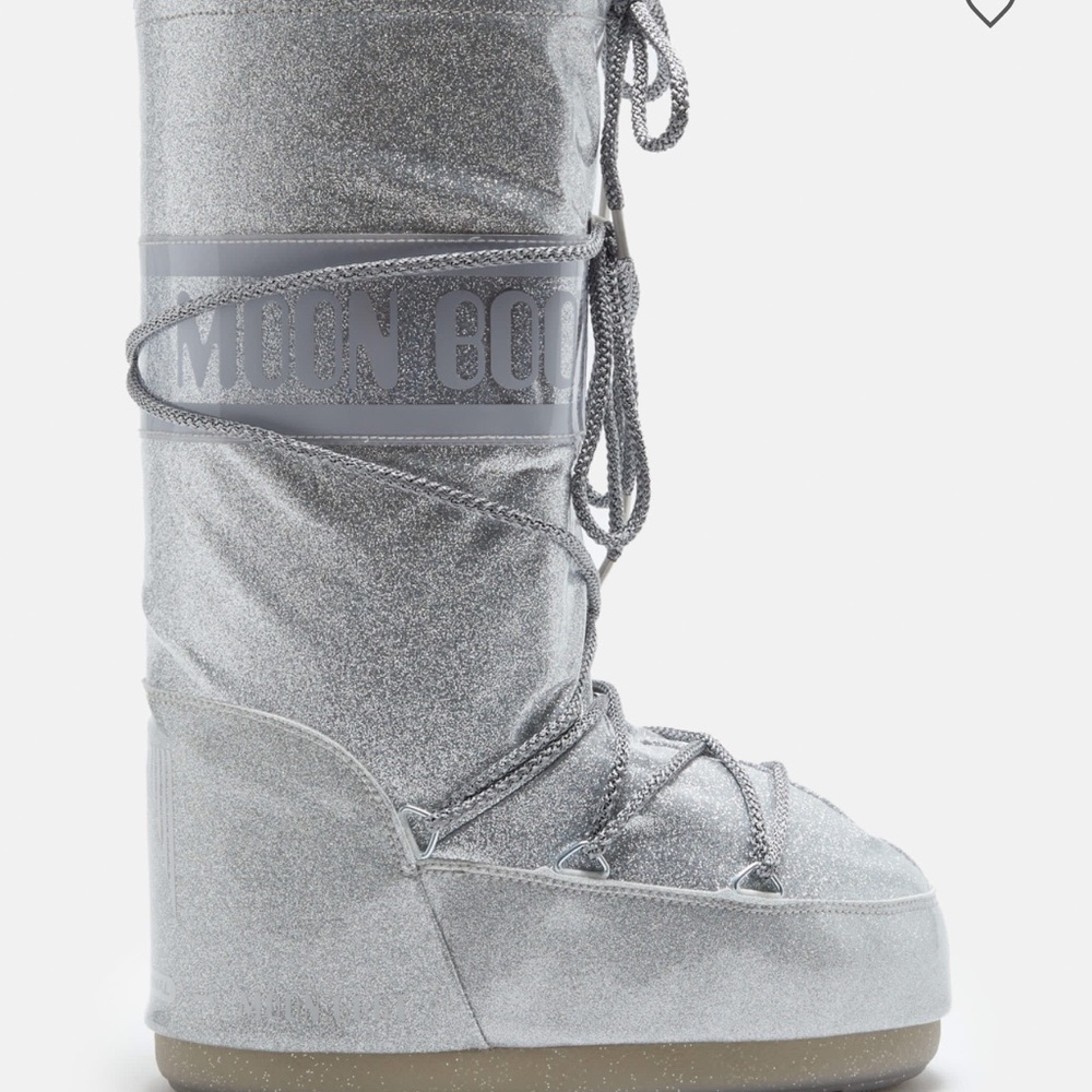 Moon Boot Sparkling Silver Snow Boots